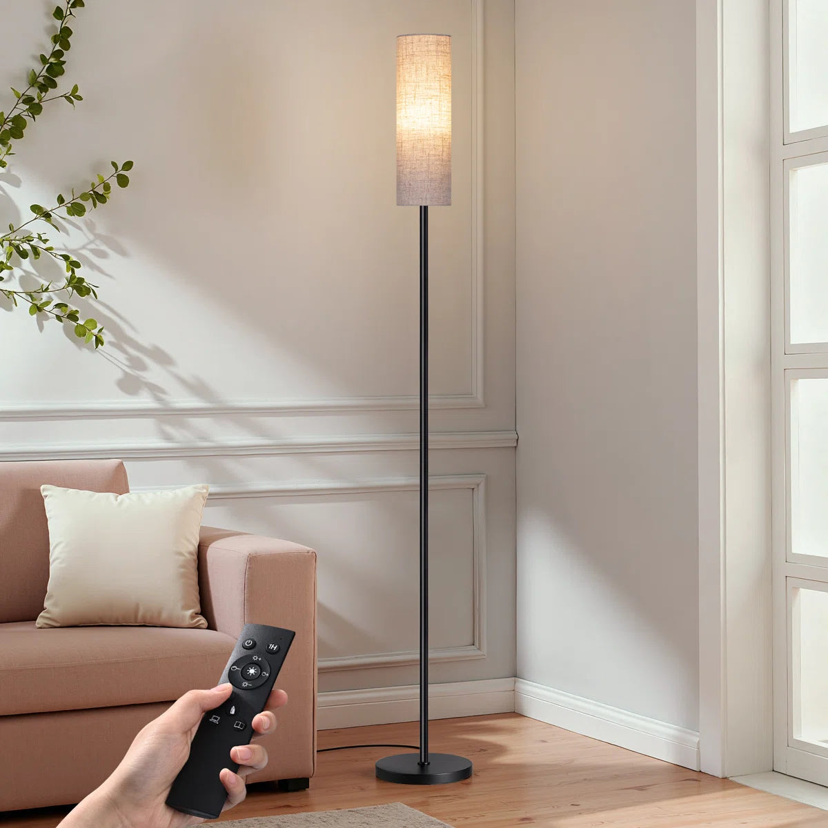 Smathering 65'' Traditional Floor Lamp with Remote Control and Bulb Included