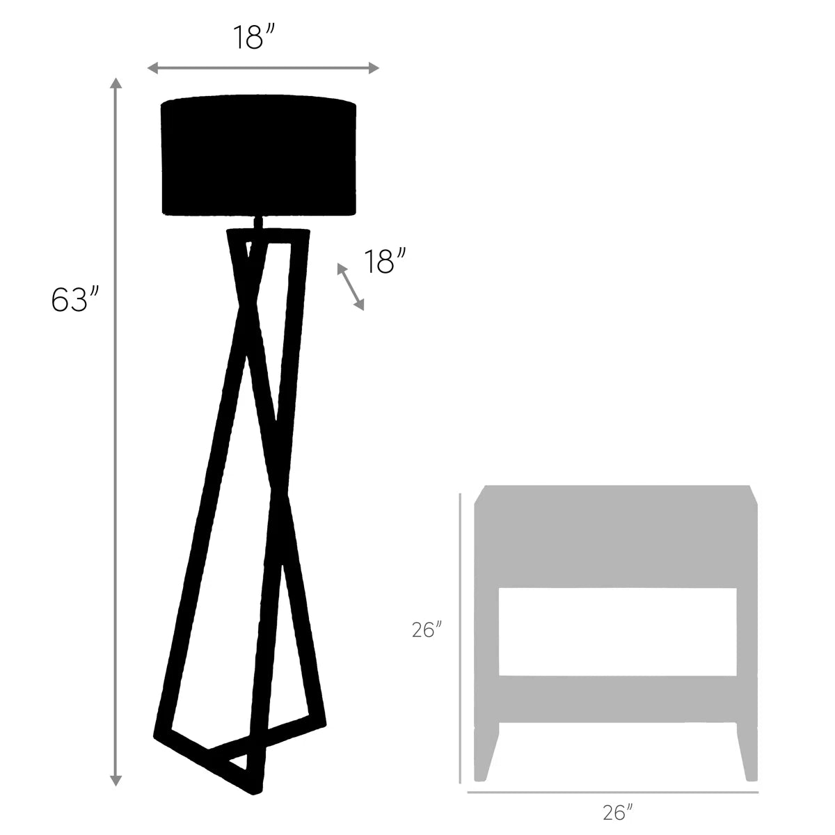 Kigali 62.5'' Light Wood Tripod Floor Lamp