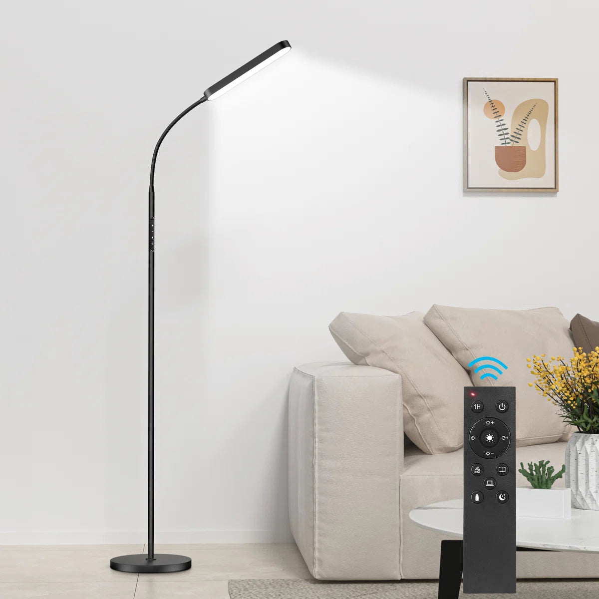 63.6'' Standard Floor Lamp With Remote Control And Bulb Included