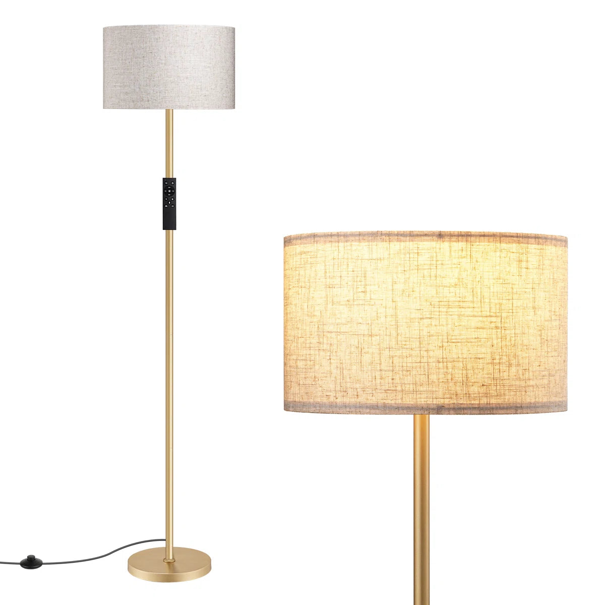 63.6'' Standard Floor Lamp With Remote Control And Bulb Included