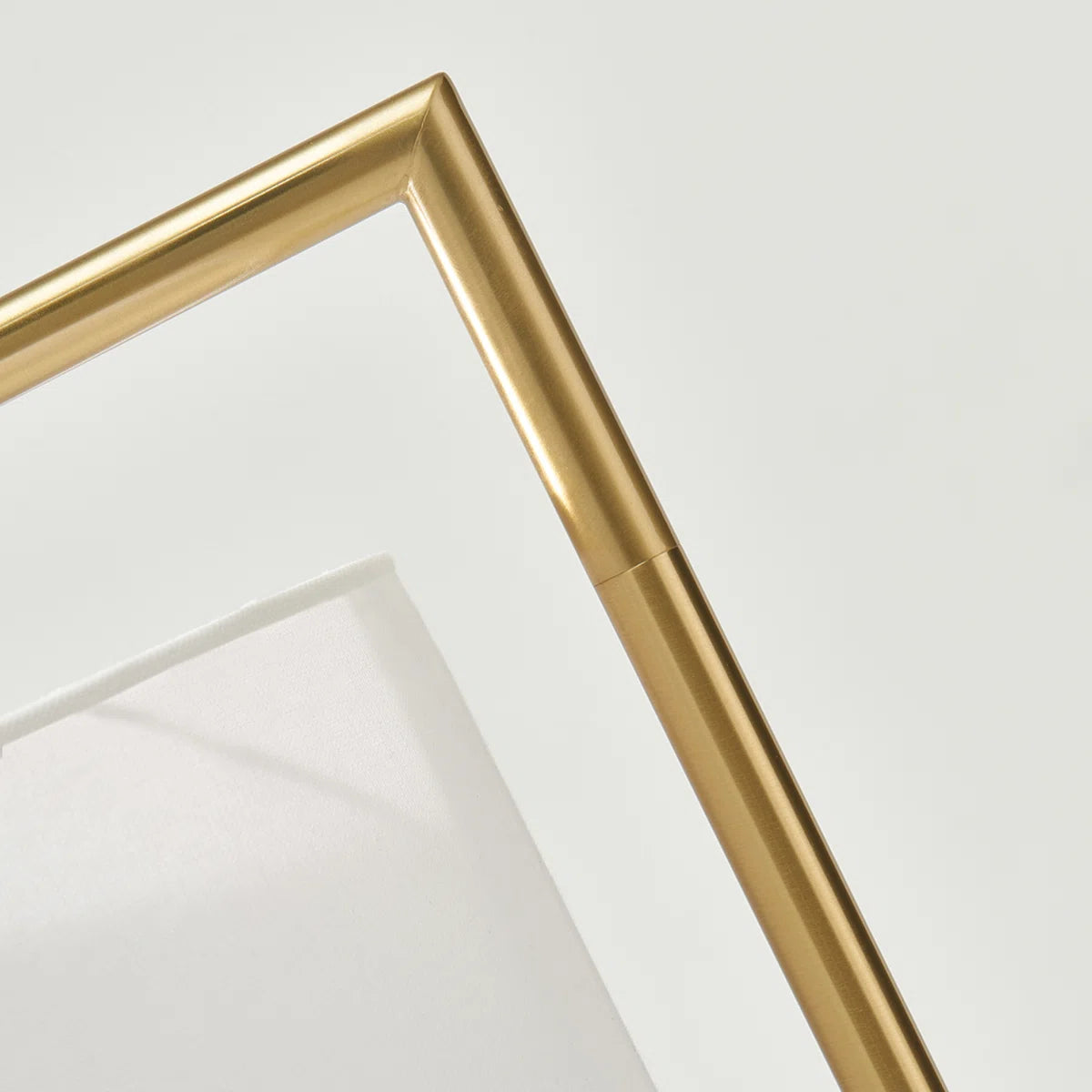 Montage Modern 60" Gold LED Floor Lamp with White Fabric Drum Shade, Bulb Included