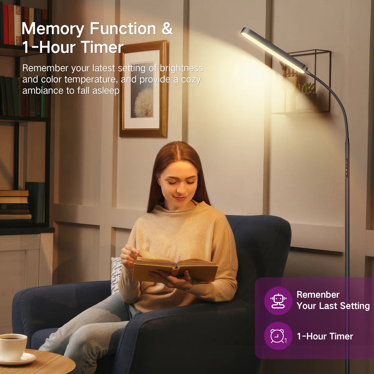 63.6'' Standard Floor Lamp With Remote Control And Bulb Included