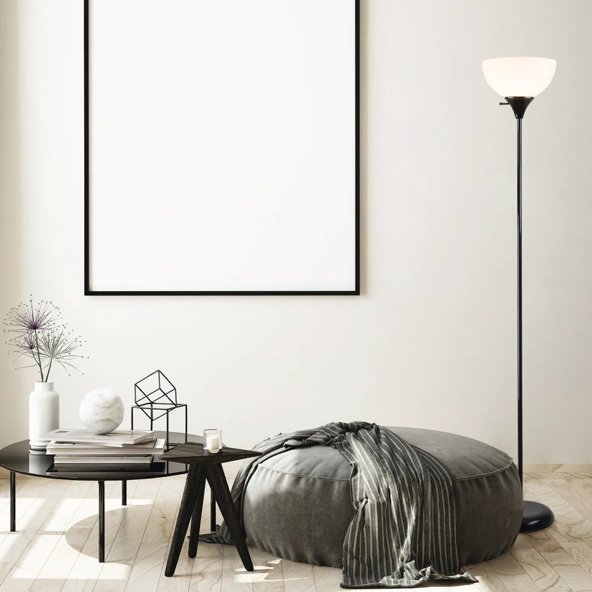 Kamelya 71'' Torchiere Floor Lamp with Outlet
