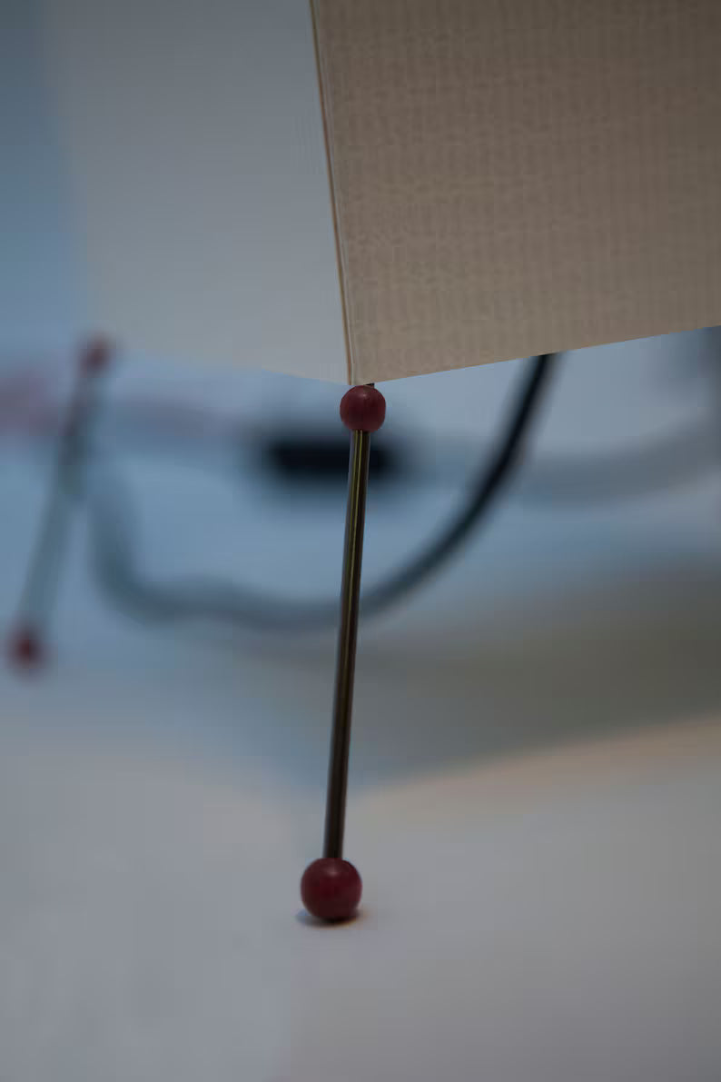 Leaf Floor Lamp 107 cm (3'6) On Wire Stand, Handmade in Prague, Modern Living Room Decor, Eco Friendly Packaging | Organic Resin Paper