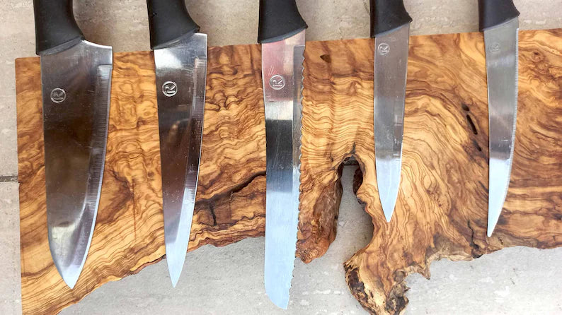 Magnetic Knife Holder, Kitchen Knife Holder, Made to Order Olive Wooden Knife Holder, Live Edge Knife Rack, Knife Stand,Knife Block