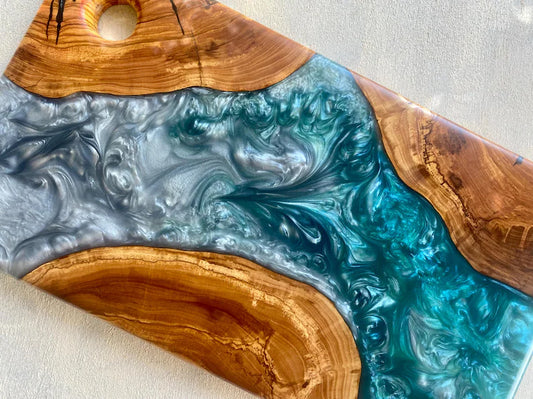 Personalized Charcuterie Board, Custom Cutting Board, Resin and Olive Wood Cheese Board, Kitchen and Dining, Epoxy Resin Art, New Home Gift